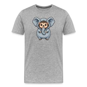Déguisement de hérisson Carnaval d’éléphant Déguisement de carnaval - T-shirt bio Premium Homme - gris chiné - Devant - Damien (186cm)
