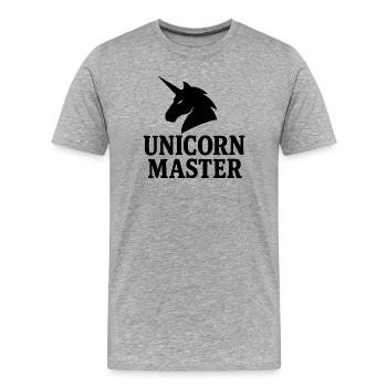 Masculine Unicorn Master Minimalist Logo Art - Men's Premium Organic T-Shirt - heather grey - Front - Damien (186cm)