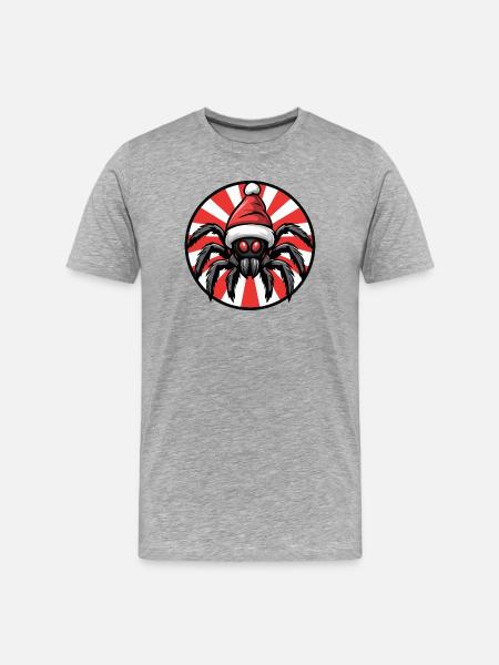 Christmas spider with Santa hat - Men's Premium Organic T-Shirt - heather grey
