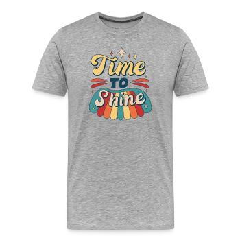 Time Shine Palette Retro - Männer Premium Bio T-Shirt - Grau meliert - Vorne - Damien (186cm)
