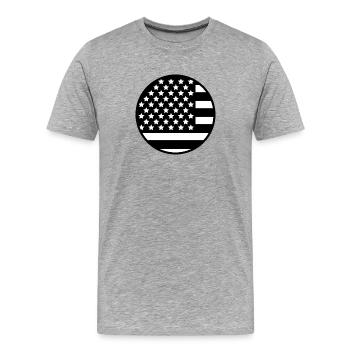 Flagge der Vereinigten Staaten - Männer Premium Bio T-Shirt - Grau meliert - Vorne - Damien (186cm)