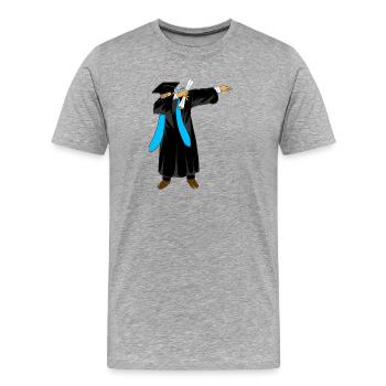 Diplômé de la promotion 2026 de Dabbing Boy Diplômé Bleu ciel - T-shirt bio Premium Homme - gris chiné - Devant - Damien (186cm)
