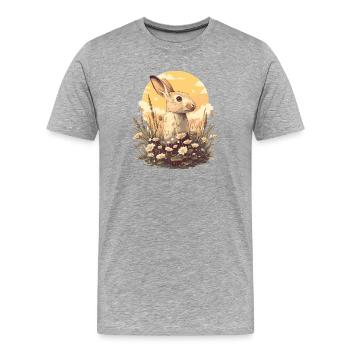 Bunny Bunny - Men's Premium Organic T-Shirt - heather grey - Front - Damien (186cm)