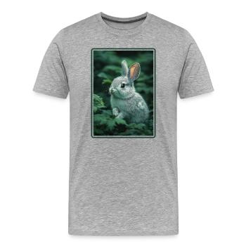 Hasen Hase - Männer Premium Bio T-Shirt - Grau meliert - Vorne - Damien (186cm)