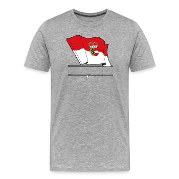 Drapeau de Salzbourg – Espace de noms - T-shirt bio Premium Homme - gris chiné - Devant - Damien (186cm)