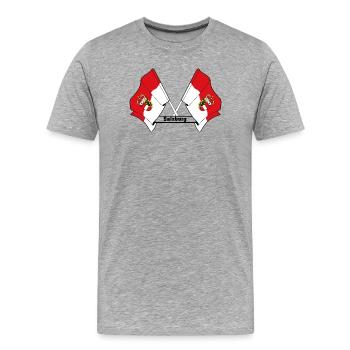 Drapeaux de Salzbourg avec nom - T-shirt bio Premium Homme - gris chiné - Devant - Damien (186cm)