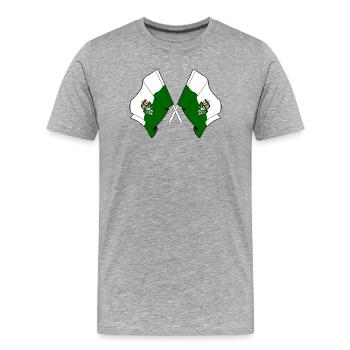Drapeaux croisés de la Styrie - T-shirt bio Premium Homme - gris chiné - Devant - Damien (186cm)