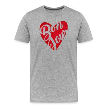 Hallo Rotes Herz – Hallo-Geschenk - Männer Premium Bio T-Shirt - Grau meliert - Vorne - Damien (186cm)