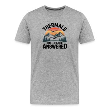 Les températures du planeur appellent, je réponds – planage - T-shirt bio Premium Homme - gris chiné - Devant - Damien (186cm)