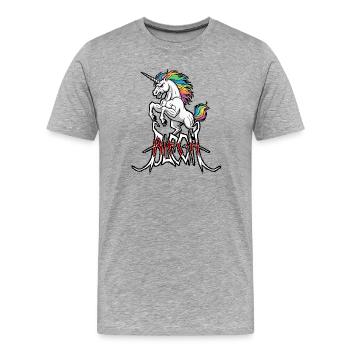 Unicorn Blegh Metal Metalcore Death Metal - T-shirt bio Premium Homme - gris chiné - Devant - Damien (186cm)