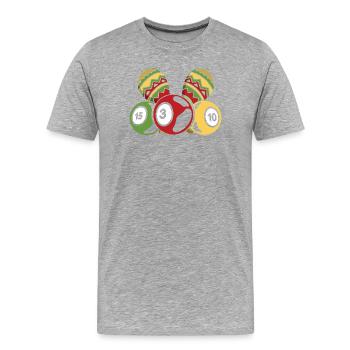 Bingo Game Bingo & Maracas Fiesta Bingo - Men's Premium Organic T-Shirt - heather grey - Front - Damien (186cm)