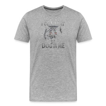 Wolfsblick – Hund In Mir - Männer Premium Bio T-Shirt - Grau meliert - Vorne - Damien (186cm)