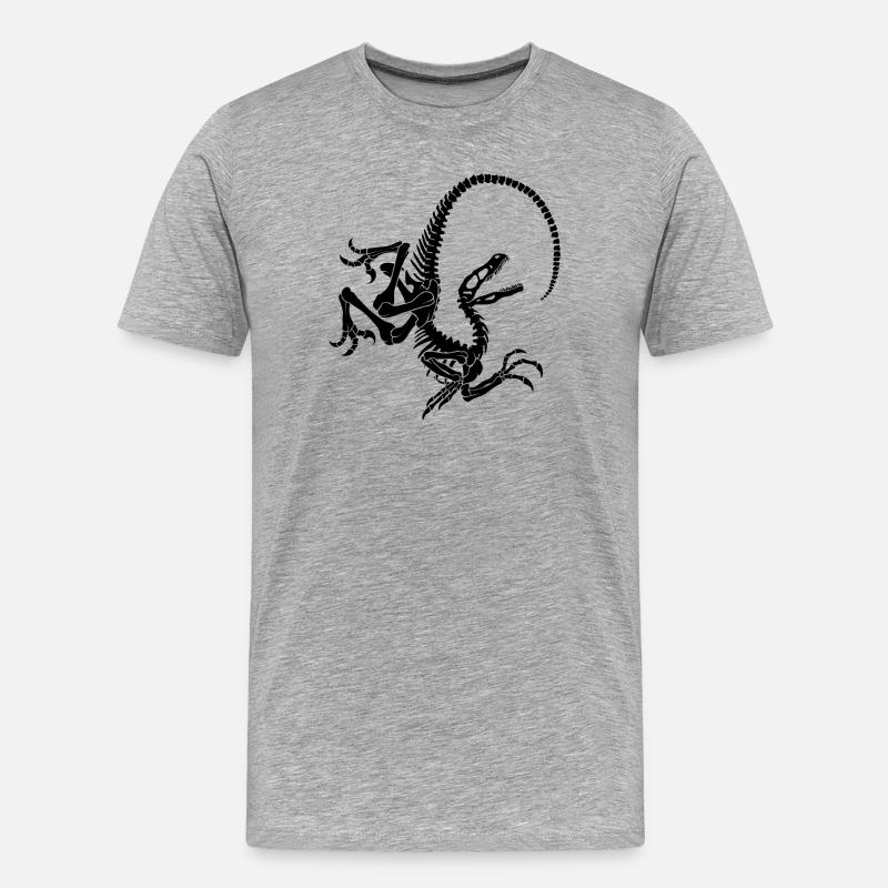 Raptor Skeleton - Men's Premium Organic T-Shirt - heather grey