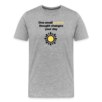 Une petite pensée positive. Santé mentale positive - T-shirt bio Premium Homme - gris chiné - Devant - Damien (186cm)