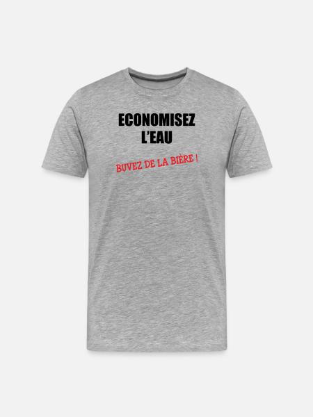 Save water, drink beer - Men's Premium Organic T-Shirt - heather grey
