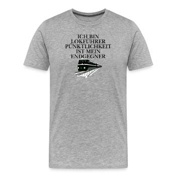 Conception du conducteur de train - T-shirt bio Premium Homme - gris chiné - Devant - Damien (186cm)