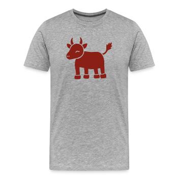 Ox Chinese Zodiac Sign - Men's Premium Organic T-Shirt - heather grey - Front - Damien (186cm)