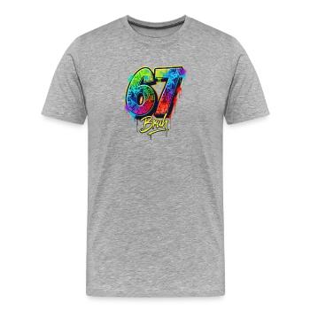 6 7 Meme – Graffiti Bruh Edition - Men's Premium Organic T-Shirt - heather grey - Front - Damien (186cm)