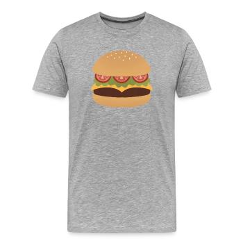 Klassische Burger Flat Kunst - Männer Premium Bio T-Shirt - Grau meliert - Vorne - Damien (186cm)