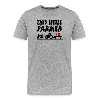 farmer - Men's Premium Organic T-Shirt - heather grey - Front - Damien (186cm)