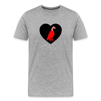 Enten - Männer Premium Bio T-Shirt - Grau meliert - Vorne - Damien (186cm)