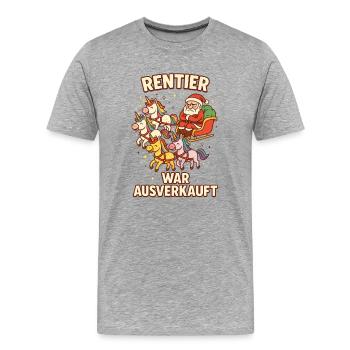 Reindeer was sold out unicorn - Men's Premium Organic T-Shirt - heather grey - Front - Damien (186cm)