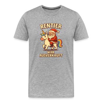 Reindeer was sold out unicorn - Men's Premium Organic T-Shirt - heather grey - Front - Damien (186cm)