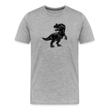 Tyrannosaure avec des lunettes de soleil - T-shirt bio Premium Homme - gris chiné - Devant - Damien (186cm)