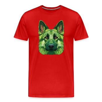 Grüner Polygonwolf - Männer Premium Bio T-Shirt - Rot - Vorne - Damien (186cm)