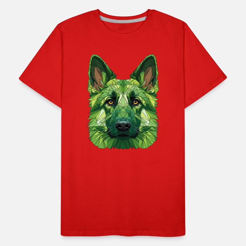 Green polygon wolf Men's Premium Organic T-Shirt