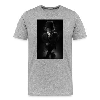 Mitternachtsherr mit Zylinder - Männer Premium Bio T-Shirt - Grau meliert - Vorne - Damien (186cm)
