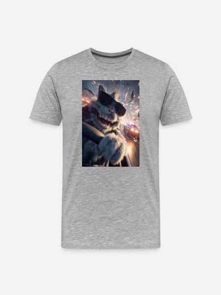 Rogue Rabbit Car Chase - Men's Premium Organic T-Shirt - heather grey