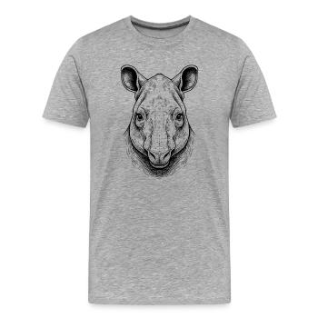 Tapir - T-shirt bio Premium Homme - gris chiné - Devant - Damien (186cm)