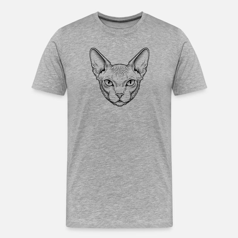 Sphynx Katze - Männer Premium Bio T-Shirt - Grau meliert
