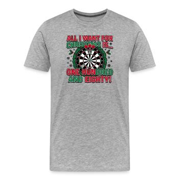Fléchettes Noël, 180 cent quatre-vingts - T-shirt bio Premium Homme - gris chiné - Devant - Damien (186cm)