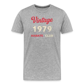 Vintage 1979 – Année de naissance rétro du Karate Club - T-shirt bio Premium Homme - gris chiné - Devant - Damien (186cm)