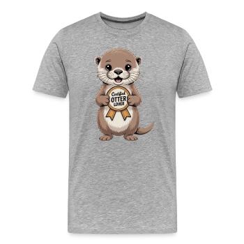 Award for Otter fans - Men's Premium Organic T-Shirt - heather grey - Front - Damien (186cm)
