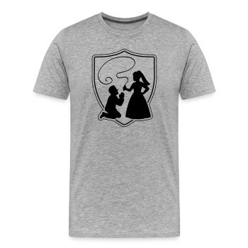 Wedding Bride and groom Couple silhouette - Men's Premium Organic T-Shirt - heather grey - Front - Damien (186cm)