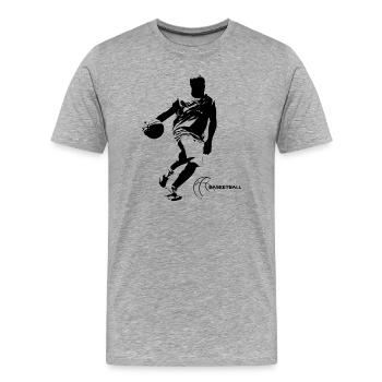 Basketball - Männer Premium Bio T-Shirt - Grau meliert - Vorne - Damien (186cm)