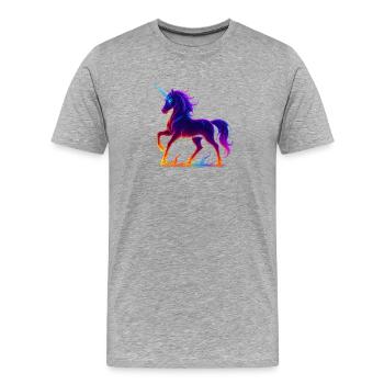 Flammender Neonmais - Männer Premium Bio T-Shirt - Grau meliert - Vorne - Damien (186cm)