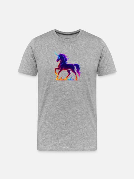 Flammender Neonmais - Männer Premium Bio T-Shirt - Grau meliert