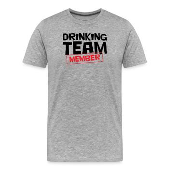 Drinking Team Member / Alcool - T-shirt bio Premium Homme - gris chiné - Devant - Damien (186cm)