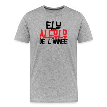 Alcoholic of the Year / Alcohol / Humor - Men's Premium Organic T-Shirt - heather grey - Front - Damien (186cm)