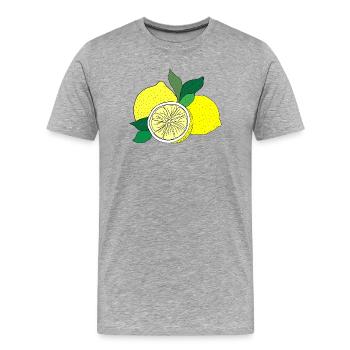 Imprimé agrume - T-shirt bio Premium Homme - gris chiné - Devant - Damien (186cm)