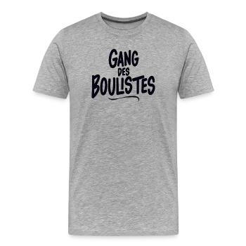 Pétanque, Pétanque-Fan, Bowler - Männer Premium Bio T-Shirt - Grau meliert - Vorne - Damien (186cm)