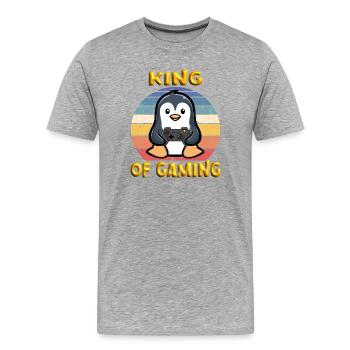KING OF GAMING - Men's Premium Organic T-Shirt - heather grey - Front - Damien (186cm)