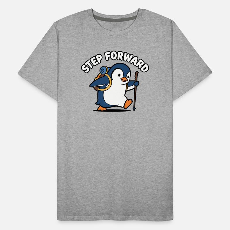 Forward Step Penguin Men's Premium Organic T-Shirt