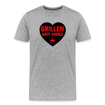 Griller - T-shirt bio Premium Homme - gris chiné - Devant - Damien (186cm)