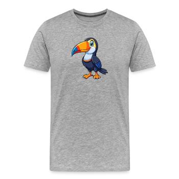 Tukan - Männer Premium Bio T-Shirt - Grau meliert - Vorne - Damien (186cm)