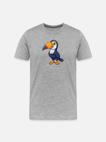 Toucan - Men's Premium Organic T-Shirt - heather grey